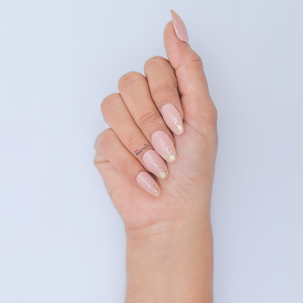 Golden Foil Ombre Press On Nails